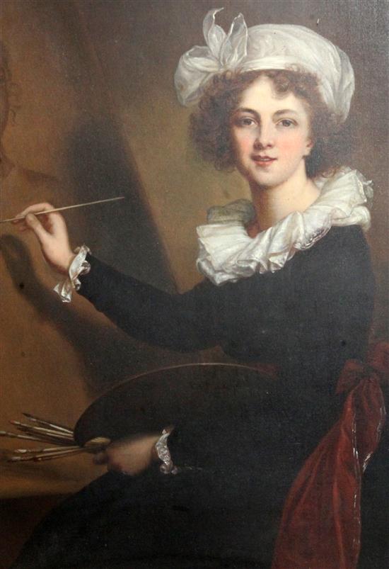 After Elisabeth Vigée le Brun (1755-1842) Self portrait of the artist 21 x 17in.